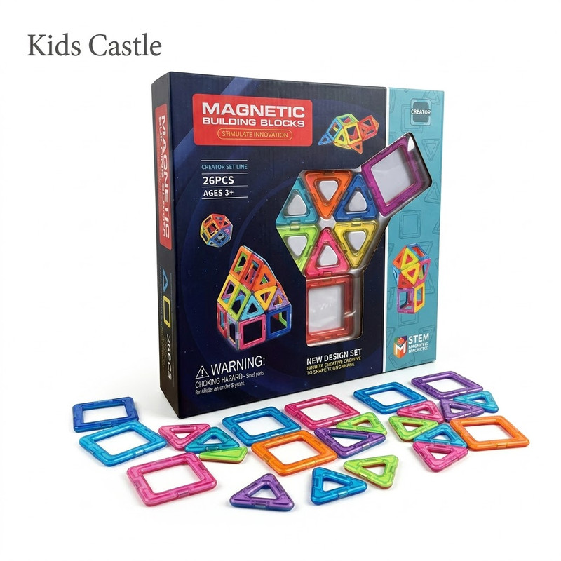 26pcs Transparent Magnetic Building Block Set