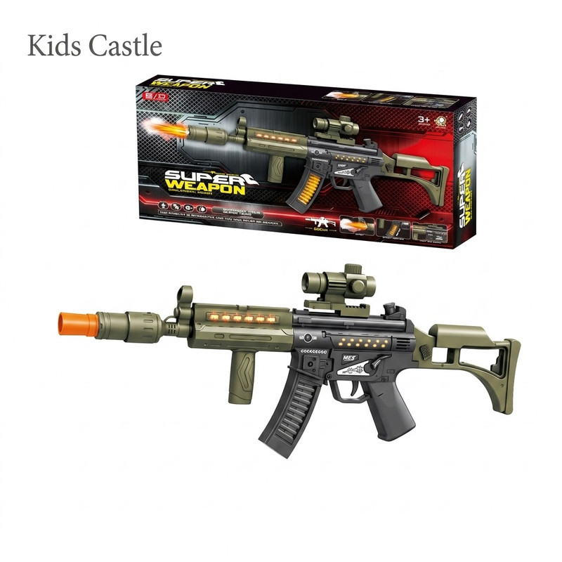 B/O Toy Gun with Sound, Light & Spray