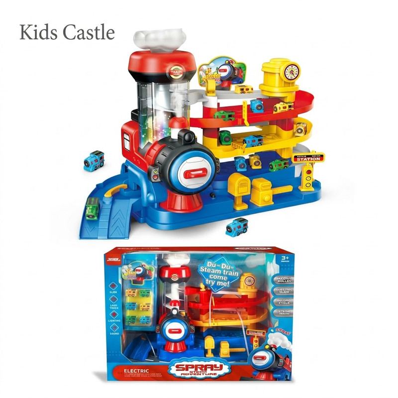 Battery Operated Train Track Set with Spray